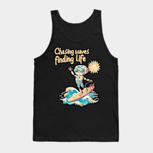 Chasing  Finding  Surfing Robot Adventure Summer Tank Top